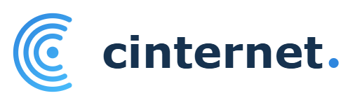 Cinternet logo with a blue signal arc mark