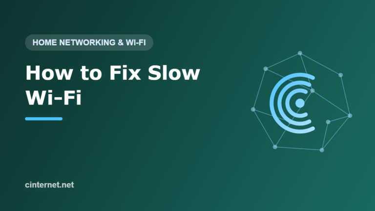 Network node graphic with the title How to Fix Slow Wi-Fi