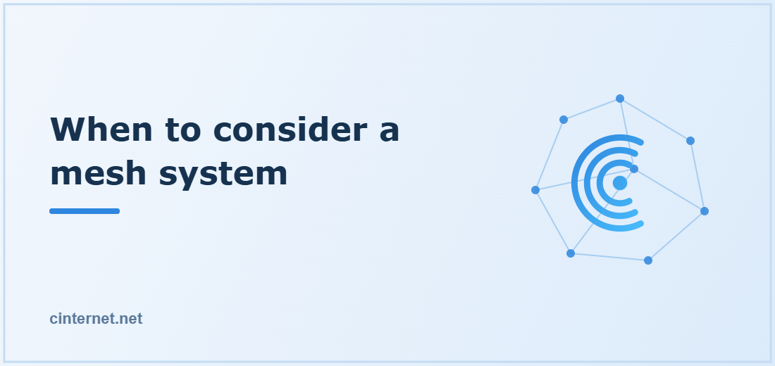 Illustration titled: When to consider a mesh system