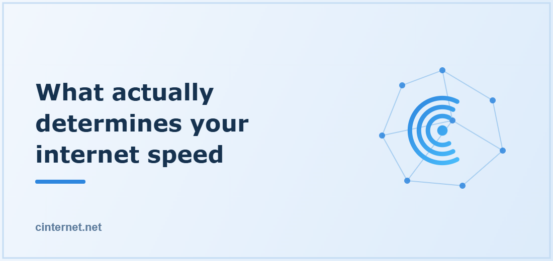 Illustration titled: What actually determines your internet speed