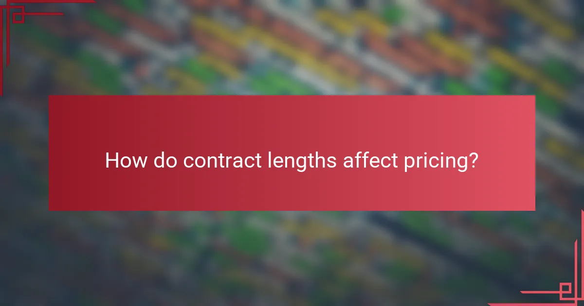 How do contract lengths affect pricing?