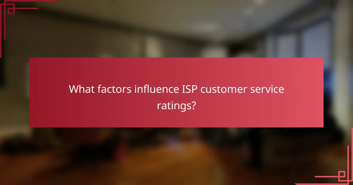 What factors influence ISP customer service ratings?