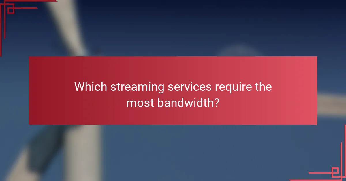 Which streaming services require the most bandwidth?